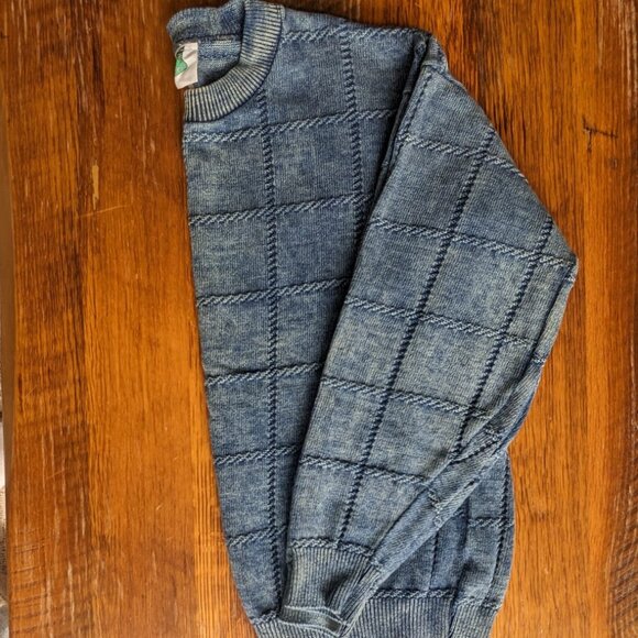 Vintage La Victoria Blue Acid Wash Sweater Size M 100% Cotton - Picture 1 of 11